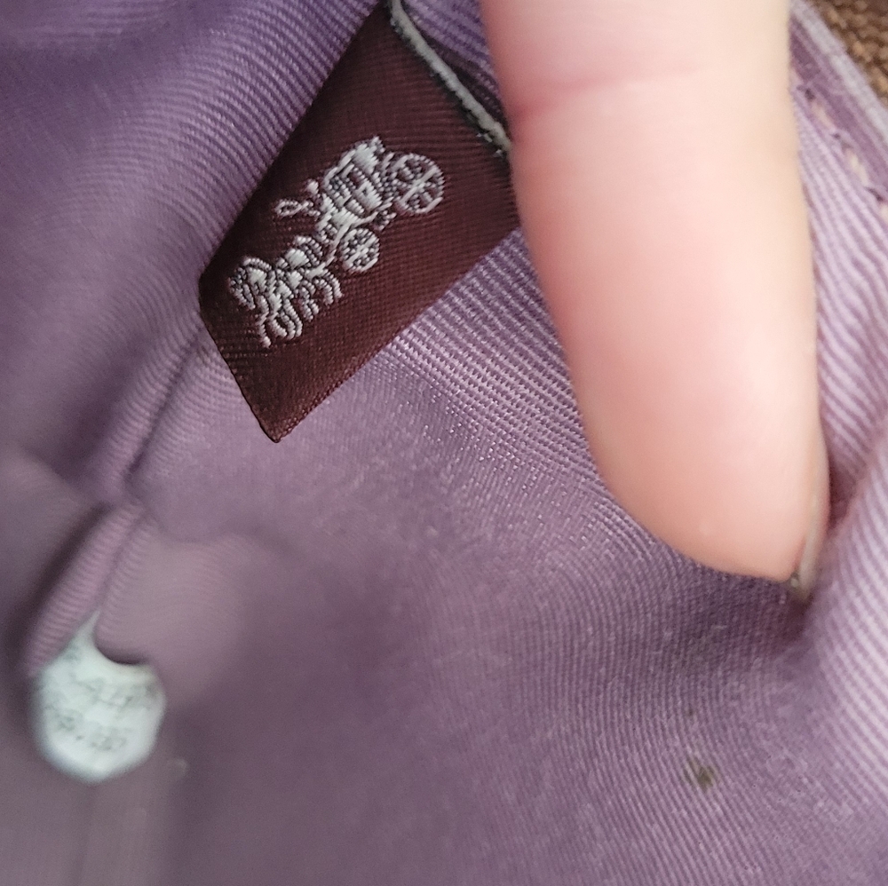 Coach Tan and Purple Signature Wristlet - Picture 5 of 5